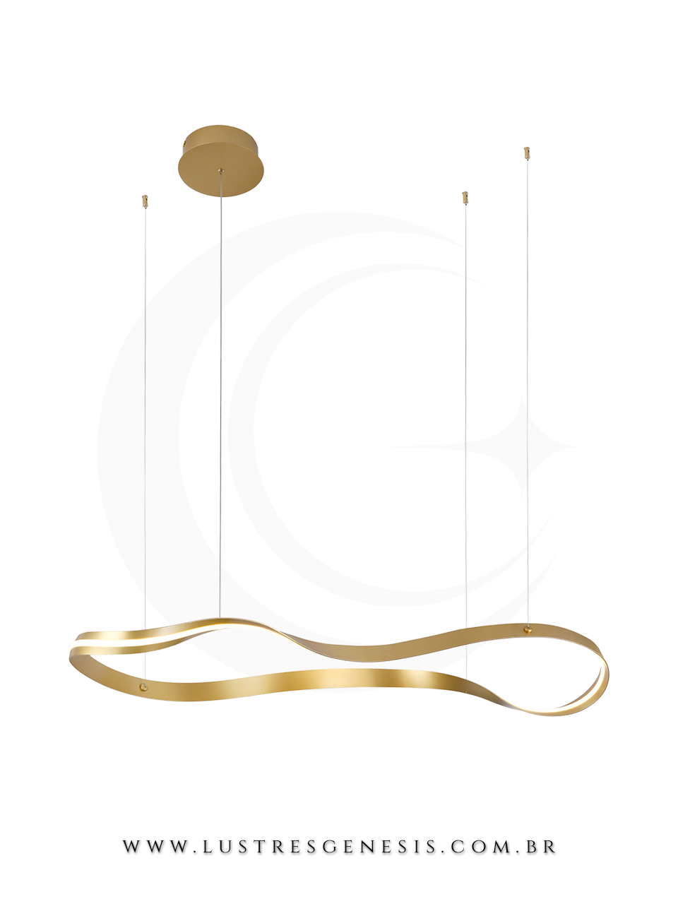 Lustre Pendente de LED Moderno 115cm Dourado Lustres Genesis loja online de Lustres e Iluminação Decorativa